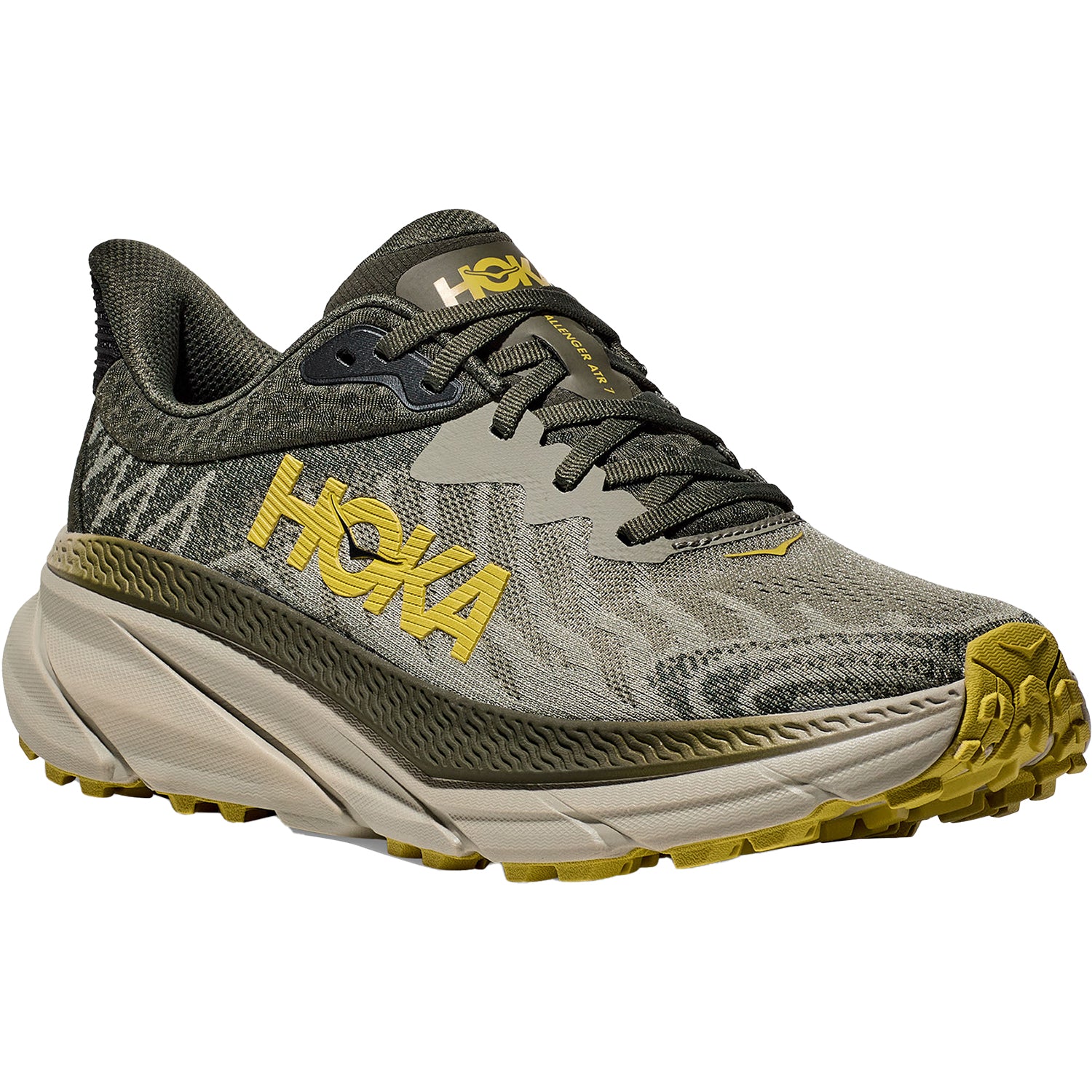 Mens Hoka one one Men's Hoka Challenger ATR 7 Olive Haze/Forest Cover Mesh Olive Haze/Forest Cover Mesh
