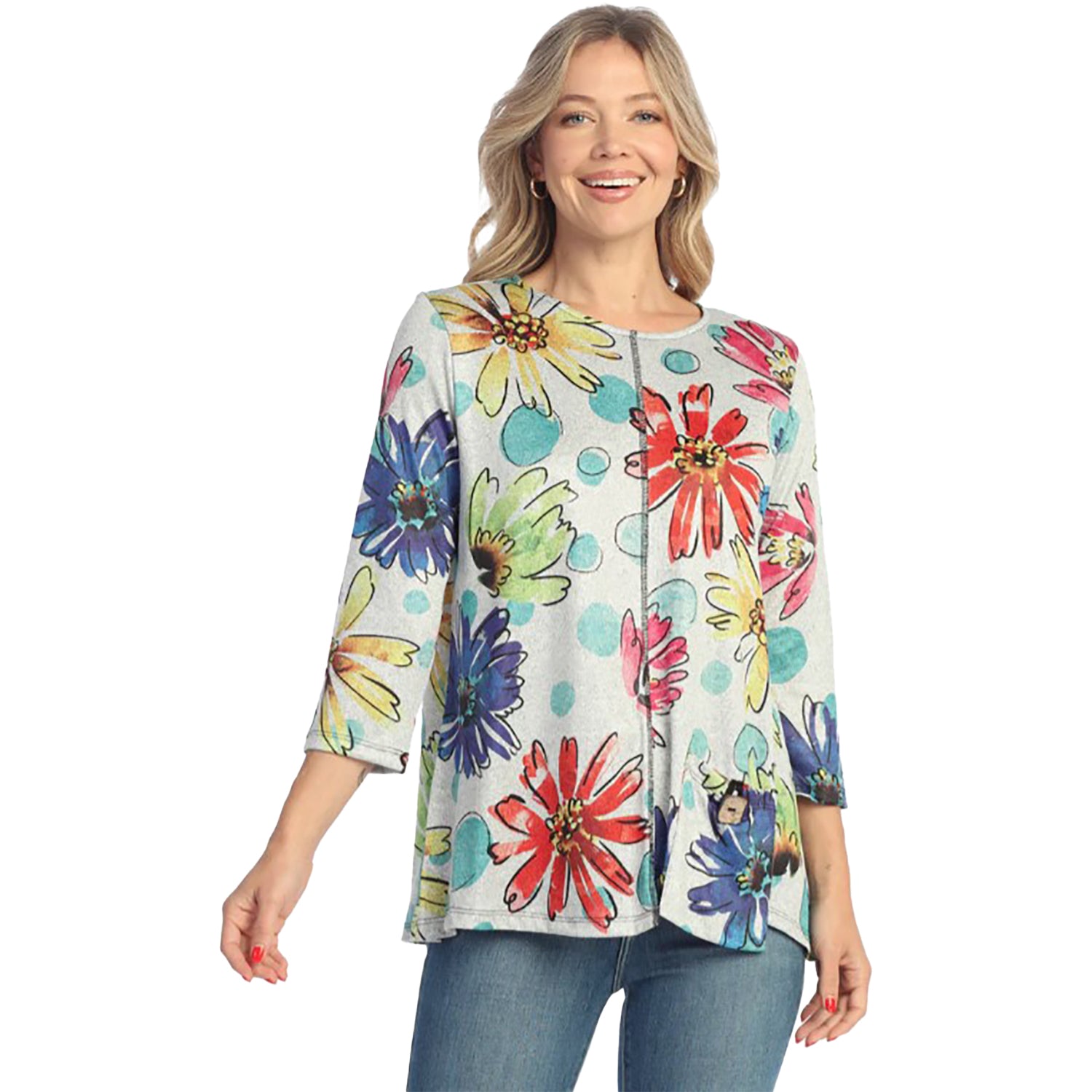 Womens Jess & jane Women's Jess & Jane Yummy 3/4 Slv Crew Arabella Arabella