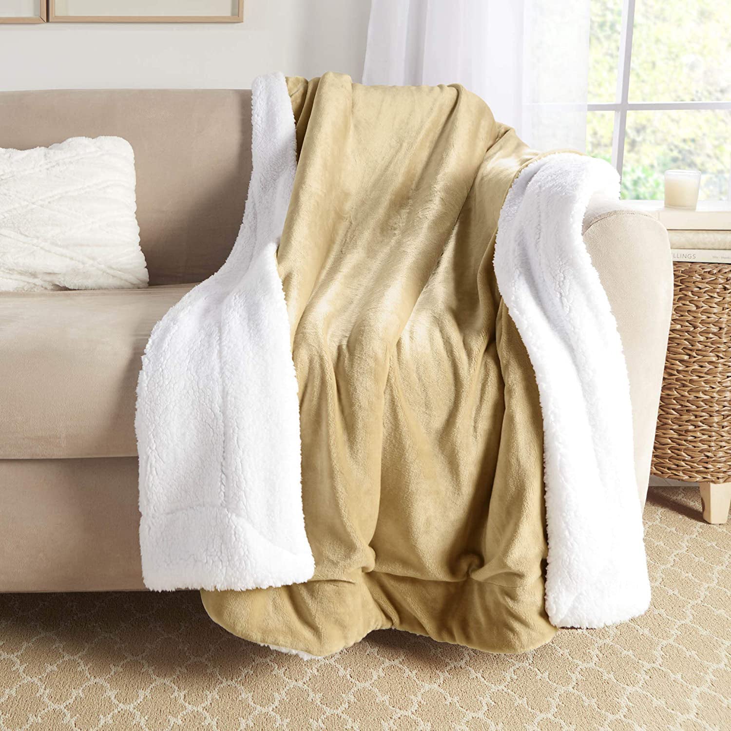 Unisex Genteele blankets Unisex Genteele Sherpa Throw Blanket Camel Camel