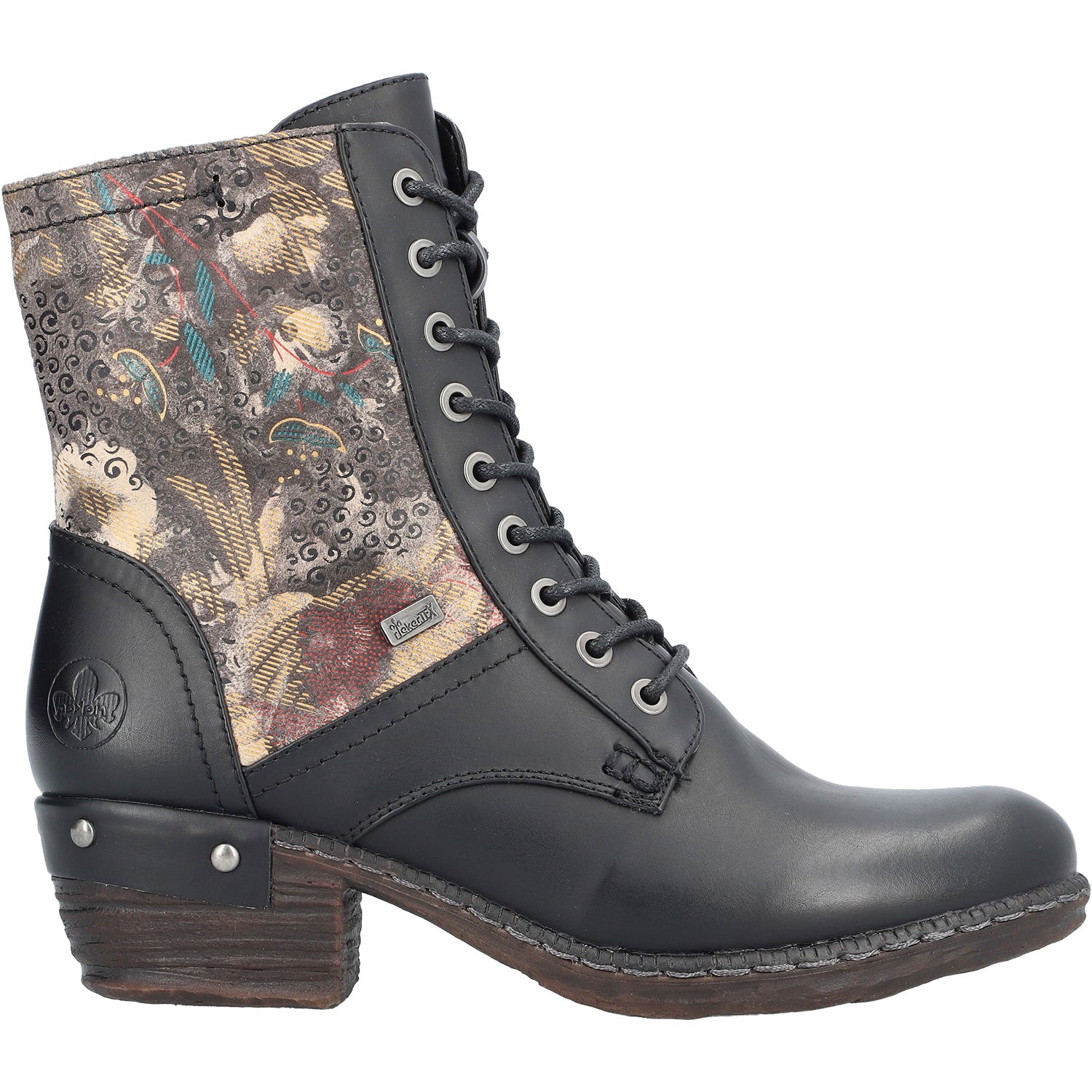 Womens Rieker Women's Rieker 93614-00 Schwarz/Rauch-Multi Leather Schwarz/Rauch-Multi