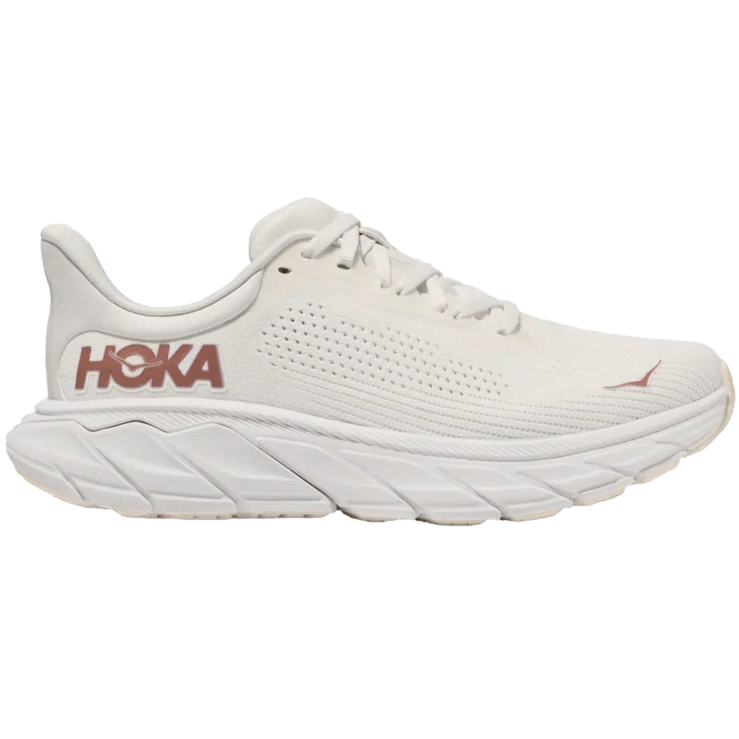 Womens Hoka one one Women's Hoka Arahi 7 Blanc De Blanc/Rose Gold Mesh Blanc De Blanc/Rose Gold Mesh