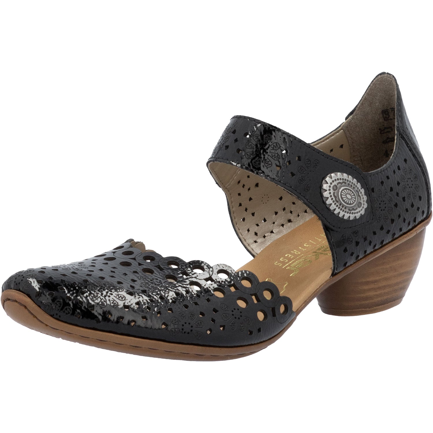 Womens Rieker Women's Rieker 43753-02 Mirjam 53 Nero/Black Leather Nero/Black Leather