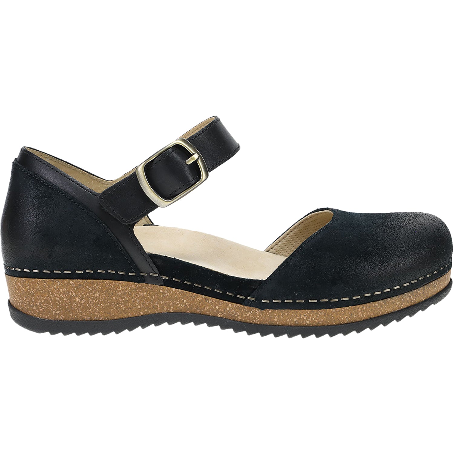 Womens Dansko Women's Dansko Mae Black Burnished Suede Black Burnished Suede