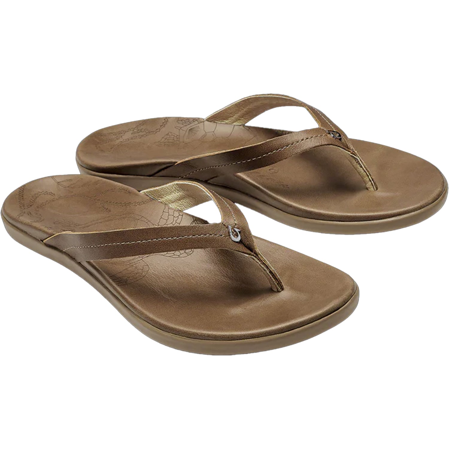 Womens Olukai Women's Olukai Honu Tan/Tan Leather Tan/Tan Leather