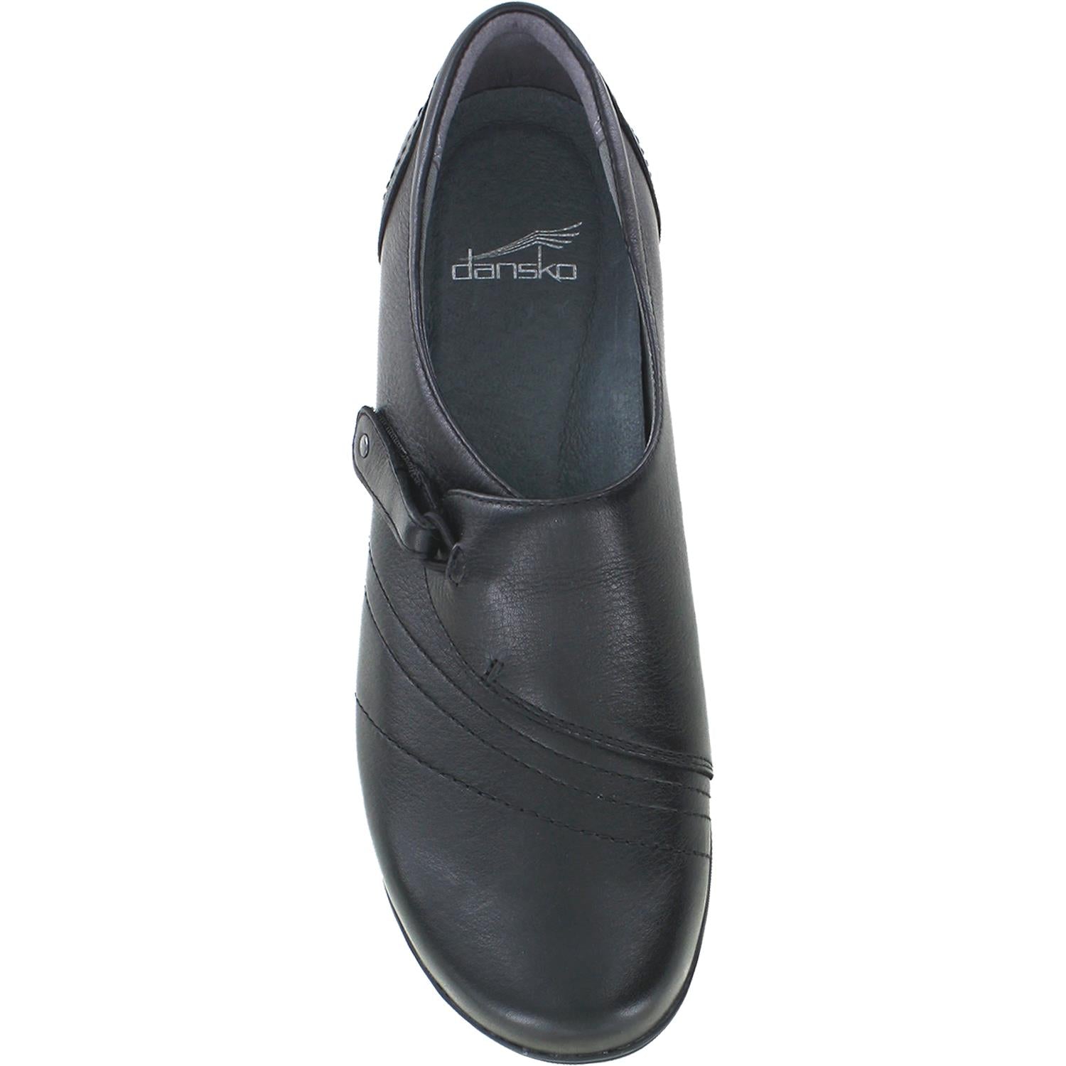 Womens Dansko Women's Dansko Franny Black Milled Leather Black Milled Leather