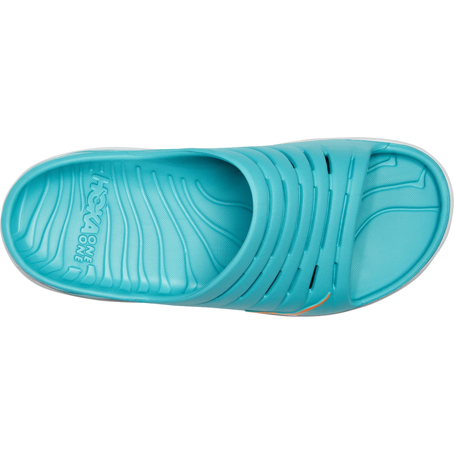 Mens Hoka one one Men's Hoka Ora Recovery Slide Aquarelle/Blazing Orange EVA Aquarelle/Blazing Orange EVA