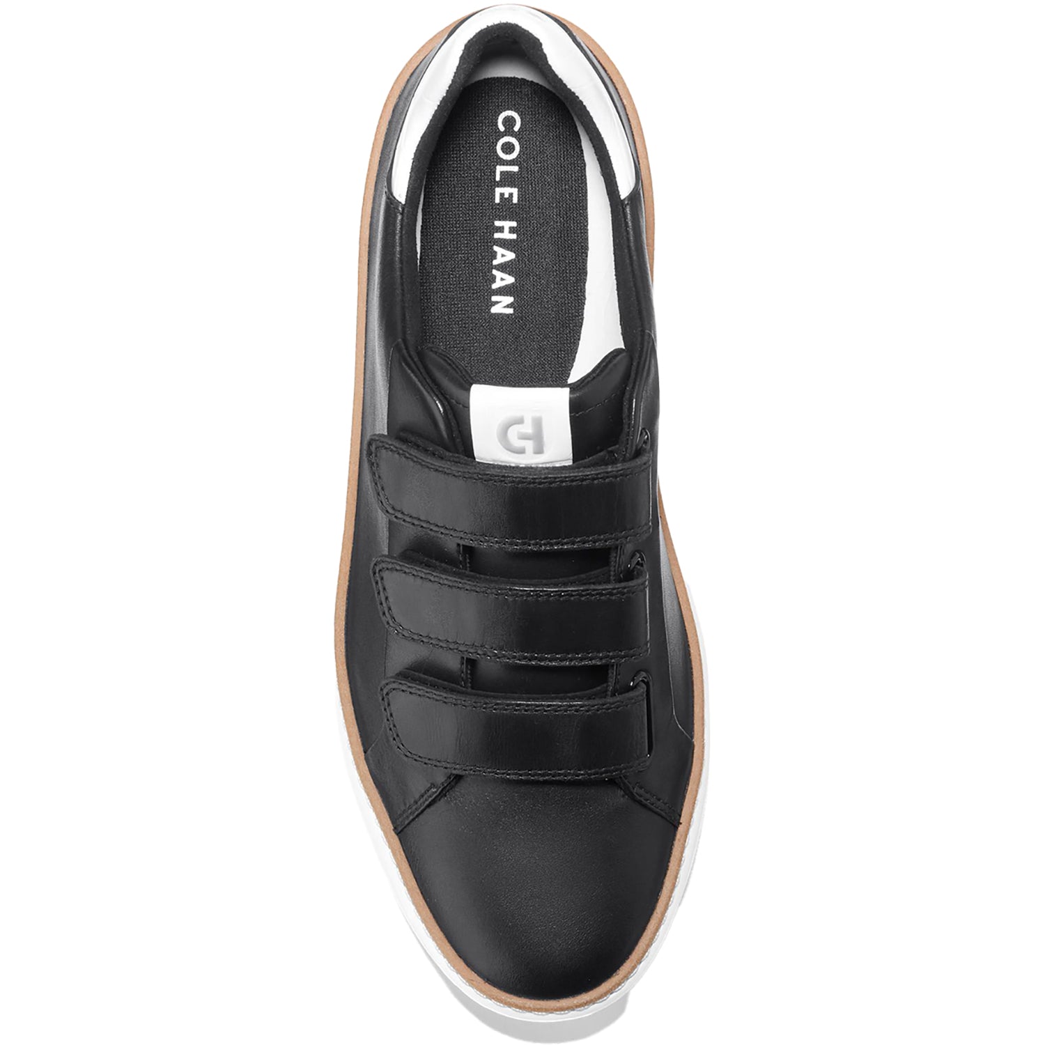 Womens Cole haan Women's Cole Haan GrandPro Topspin Triple-Strap Black/Optic White Leather Black/Optic White Leather