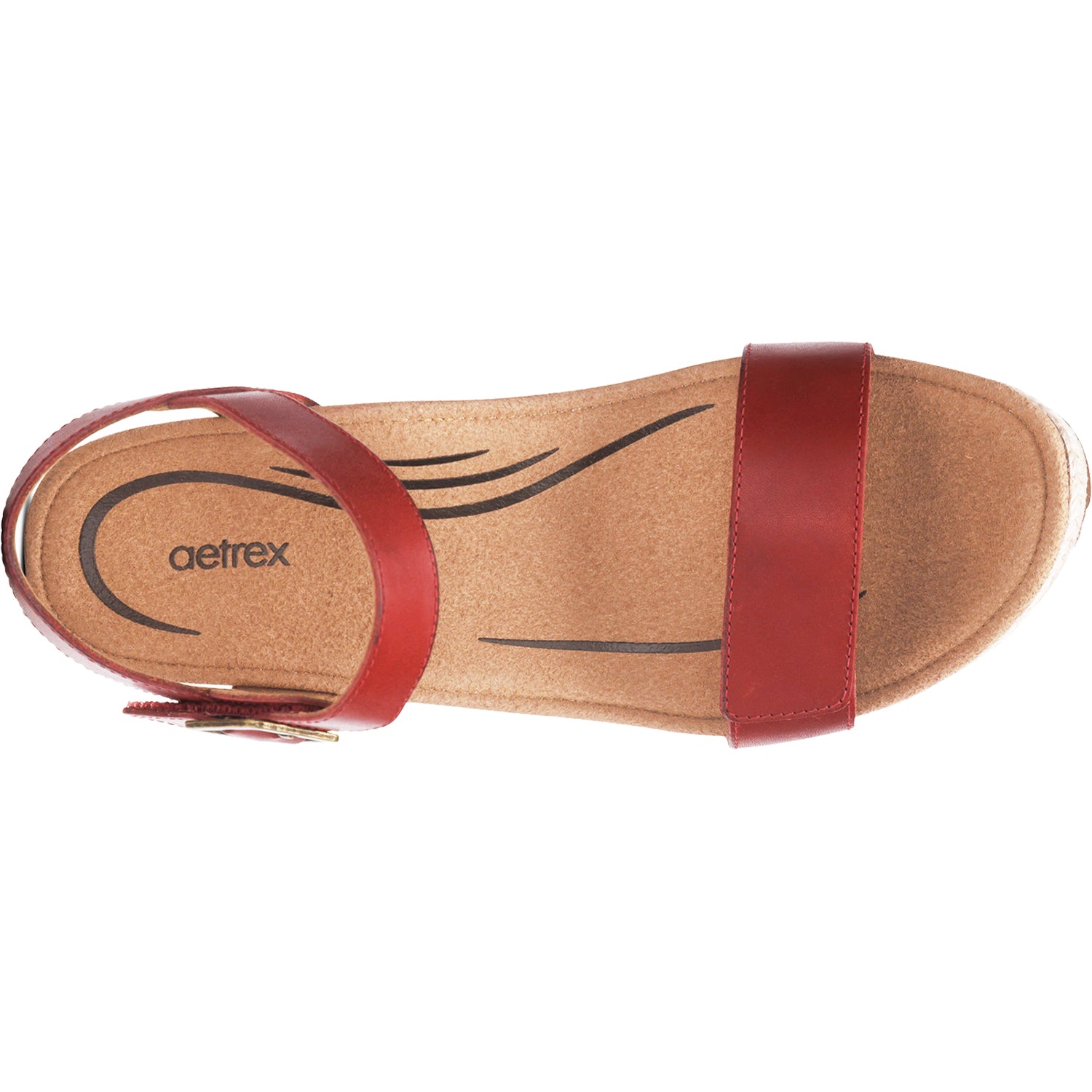 Womens Aetrex Women's Aetrex Sydney Red Leather Red Leather