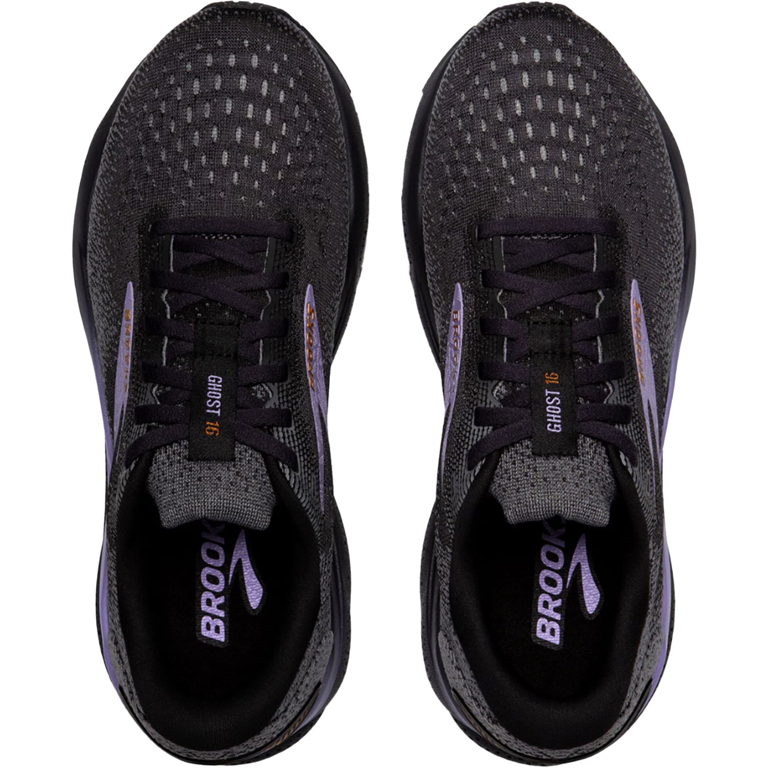 Womens Brooks Women's Brooks Ghost 16 Ebony/Lavender/Copper Mesh Ebony/Lavender/Copper Mesh