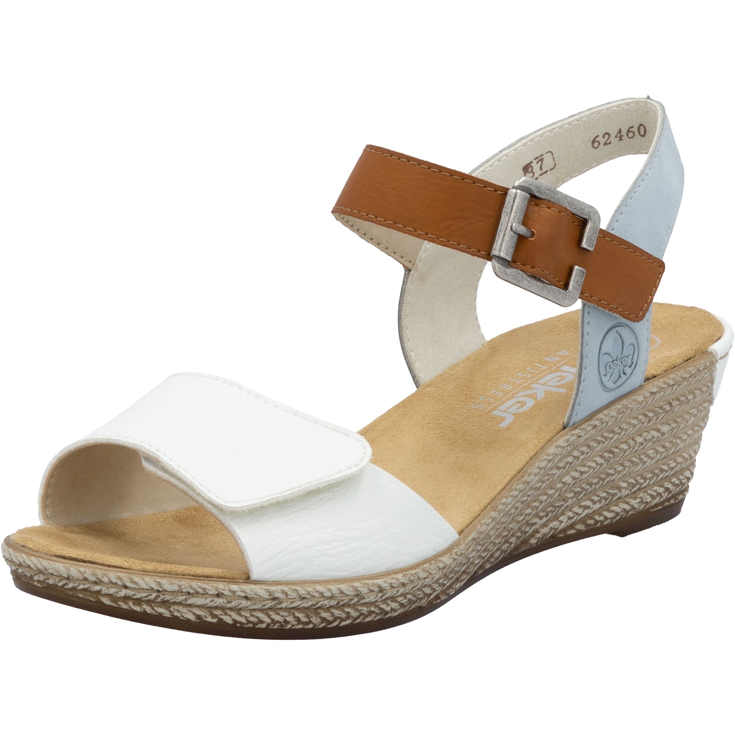 Womens Rieker Women's Rieker 62460-80 Fanni 80 Weiss/Cayenne/Ciel Synthetic Weiss/Cayenne/Ciel Synthetic