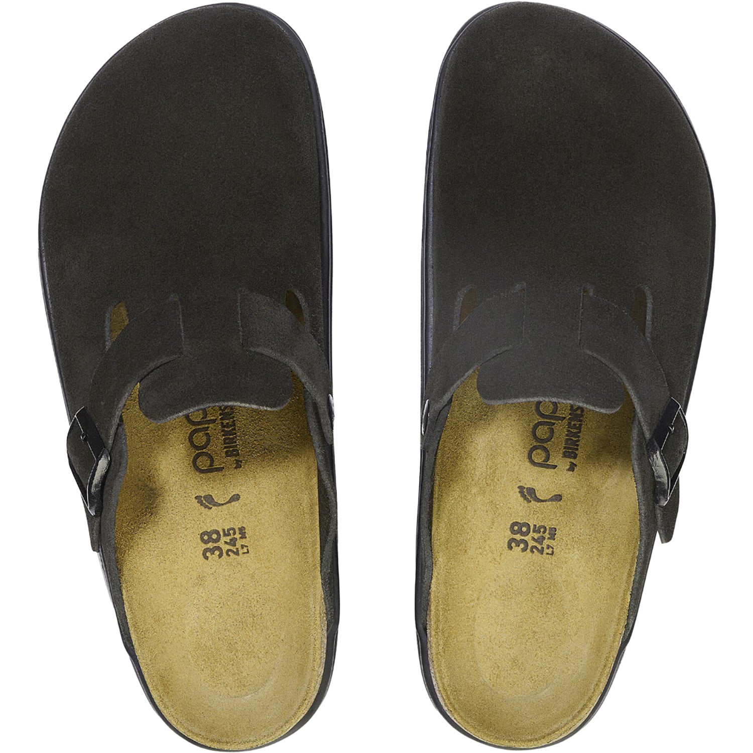 Womens Birkenstock Women's Birkenstock Boston Chunky Black Suede Black Suede
