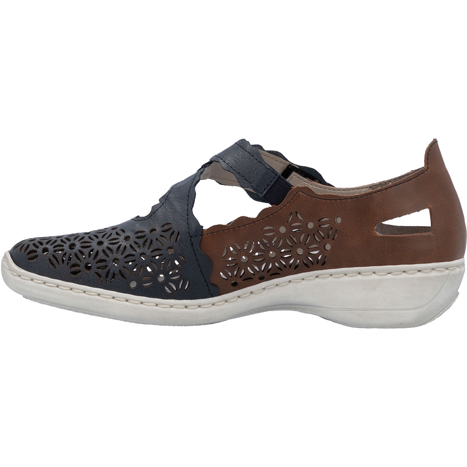 Womens Rieker Women's Rieker 413G4-14 Pazifik/Mogano Leather Pazifik/Mogano Leather
