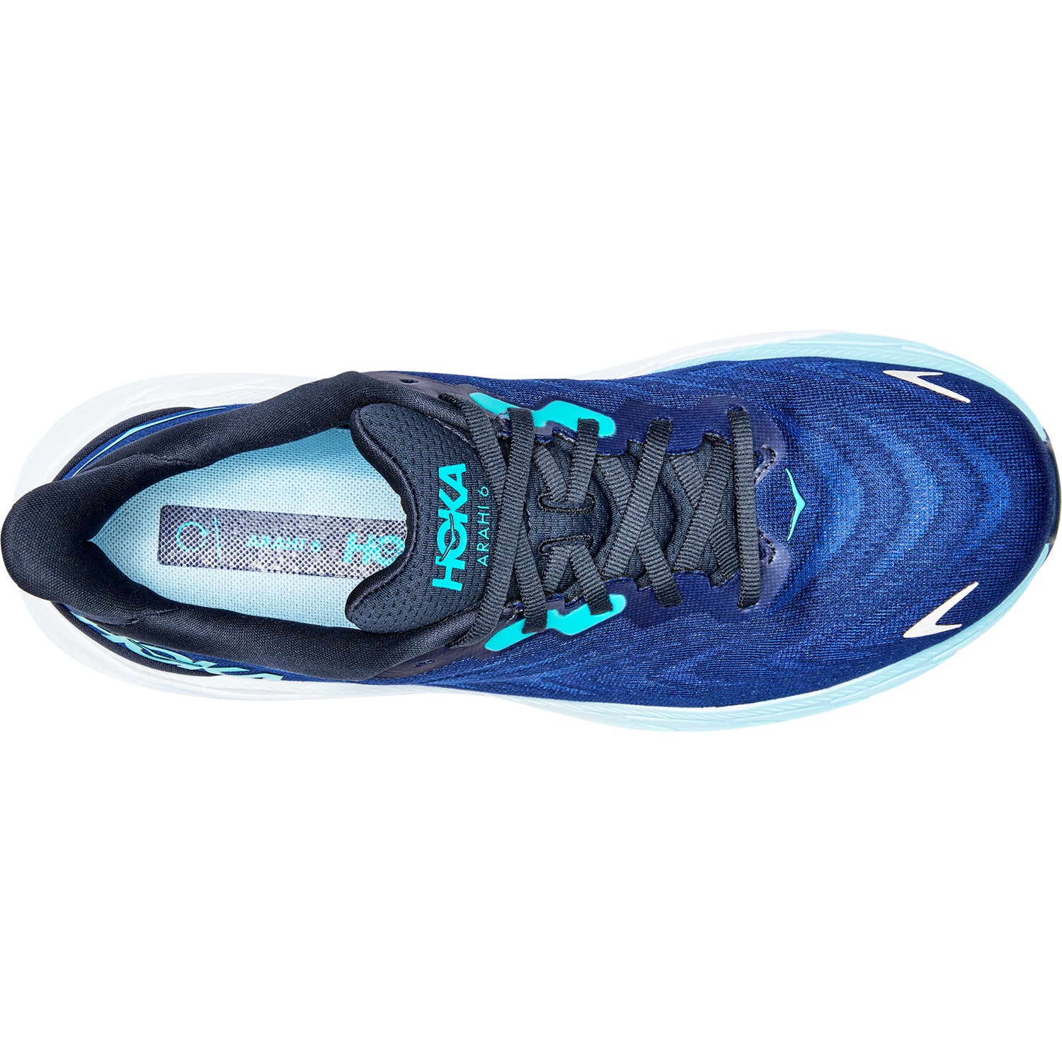 Mens Hoka one one Men's Hoka Arahi 6 Outer Space/Bellwether Blue Mesh Outer Space/Bellwether Blue Mesh