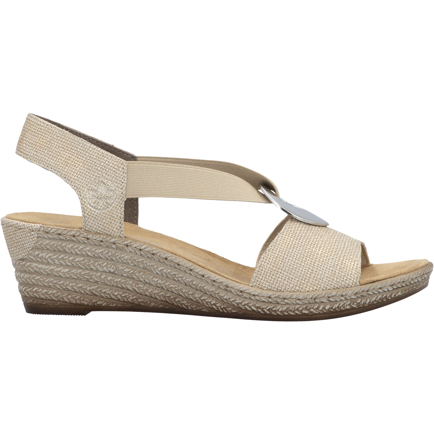Womens Rieker Women's Rieker 624H6-93 Fanni H6 Muschel Stripe Metallic Synthetic Muschel Stripe Metallic Synthetic