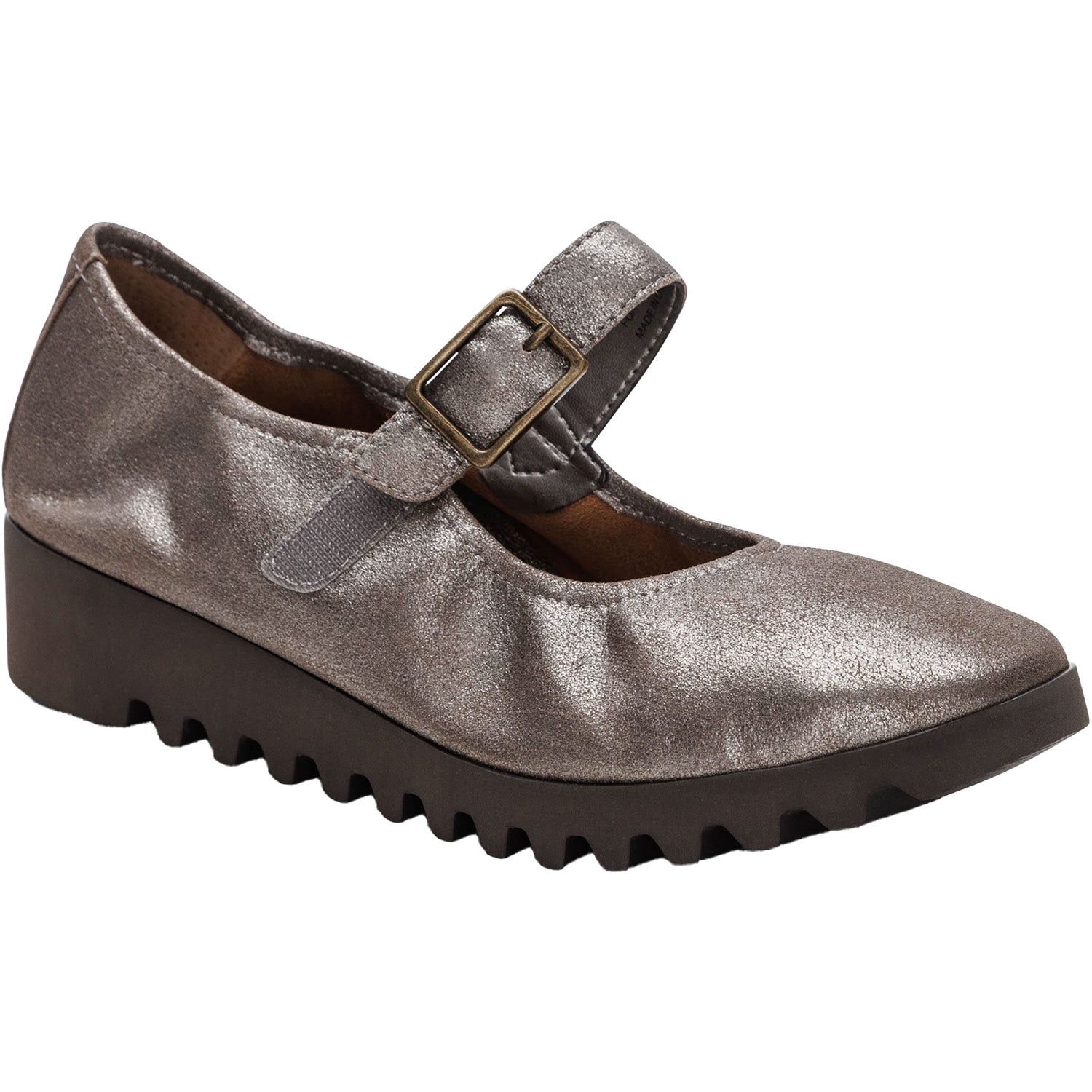 Womens Aetrex Women's Aetrex Joanne Brushed Silver Leather Brushed Silver Leather