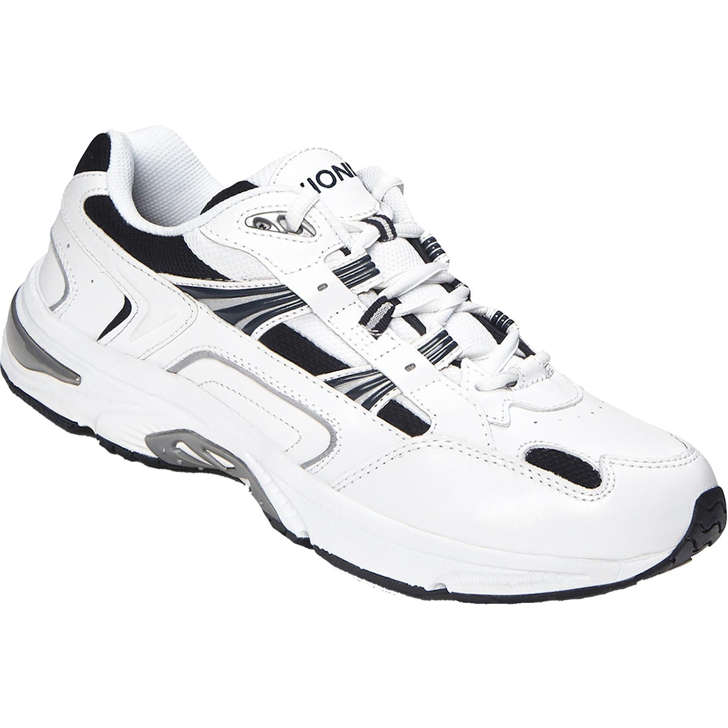 Mens Vionic Men's Vionic Walker White/Navy Leather White/Navy Leather