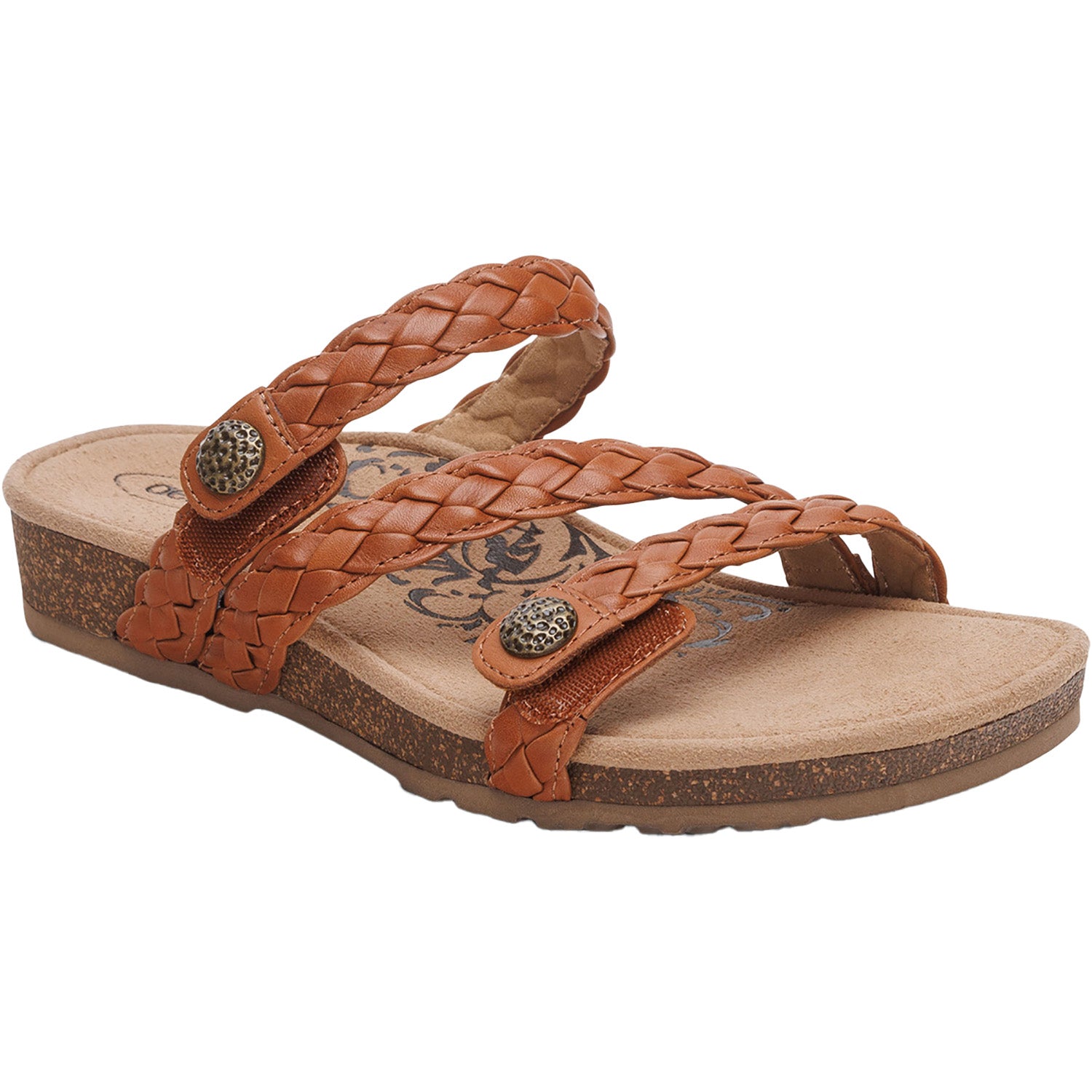 Womens Aetrex Women's Aetrex Josie Ginger Braided Leather Ginger