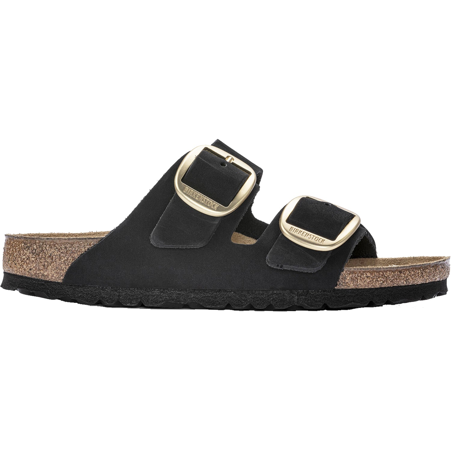 Womens Birkenstock Women's Birkenstock Arizona Big Buckle Black Nubuck Black Nubuck