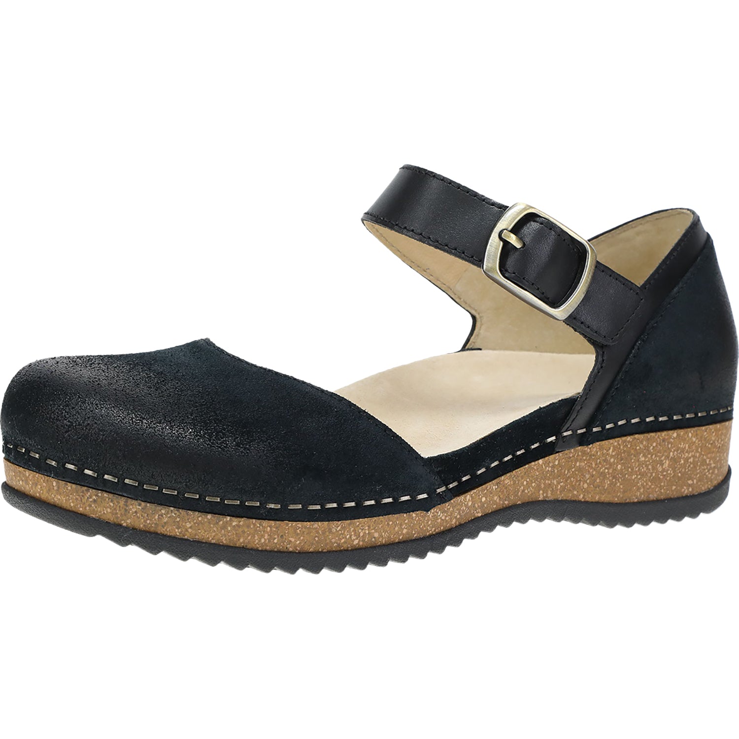 Womens Dansko Women's Dansko Mae Black Burnished Suede Black Burnished Suede