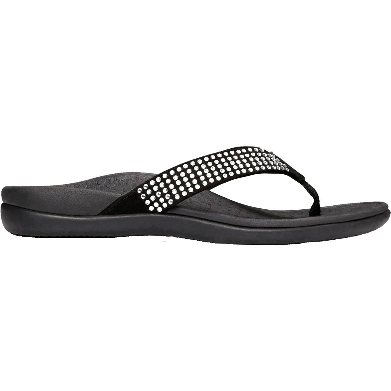 Womens Vionic Women's Vionic Tide Rhinestones Black Suede Black Suede