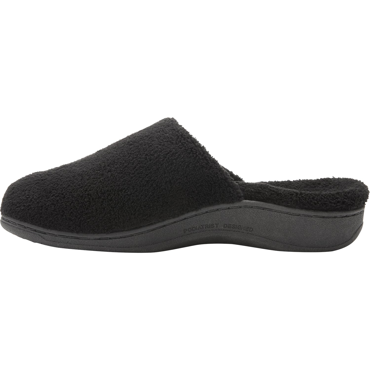 Womens Vionic Women's Vionic Gemma Slippers Black Terrycloth Black Terrycloth