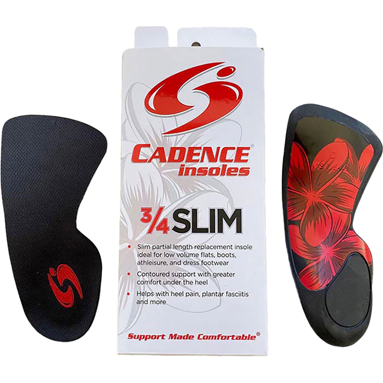 Womens Cadence insole Women's Cadence 3/4 Slim Black