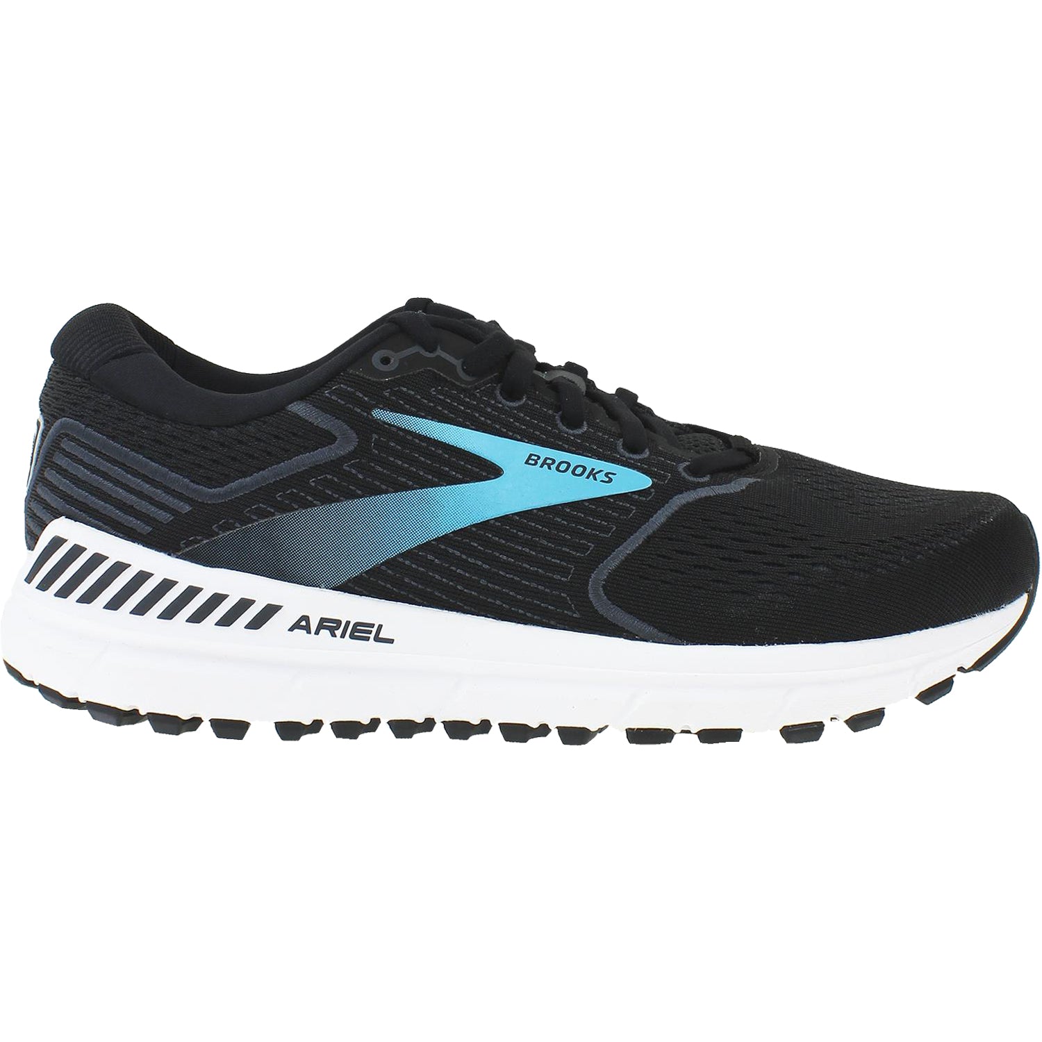 Womens Brooks Women's Brooks Ariel 20 Black/Ebony/Blue Mesh Black/Ebony/Blue Mesh