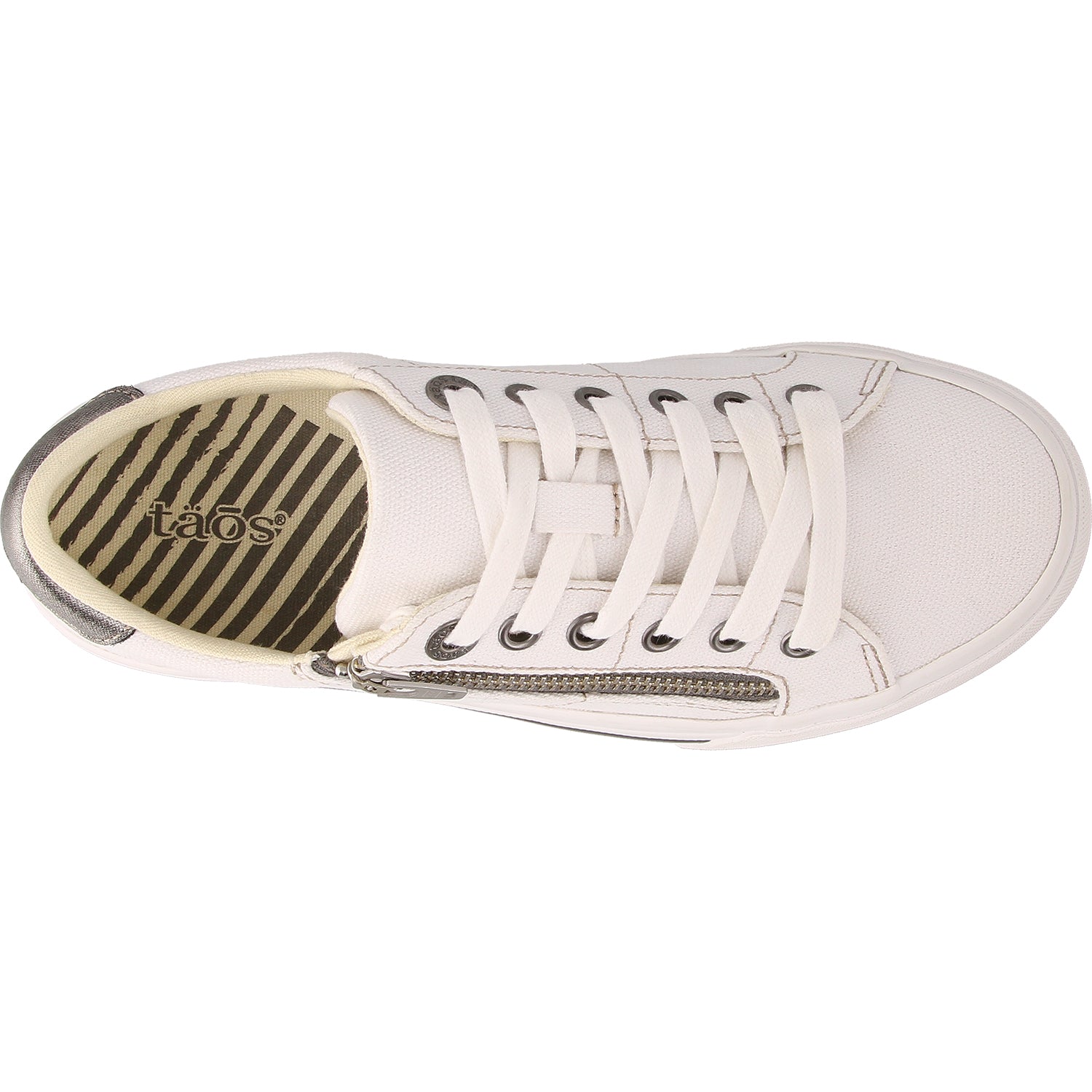 Womens Taos Women's Taos Z Soul White/Pewter Canvas White/Pewter Canvas