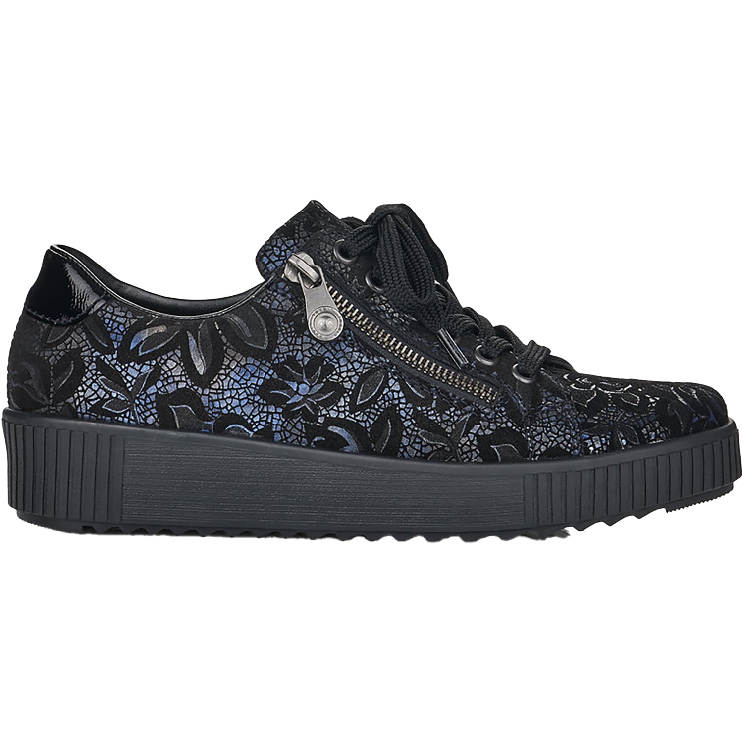 Womens Rieker Women's Rieker M6404-14 Gesa 04 Navy/Schwarz Faux Leather Navy/Schwarz