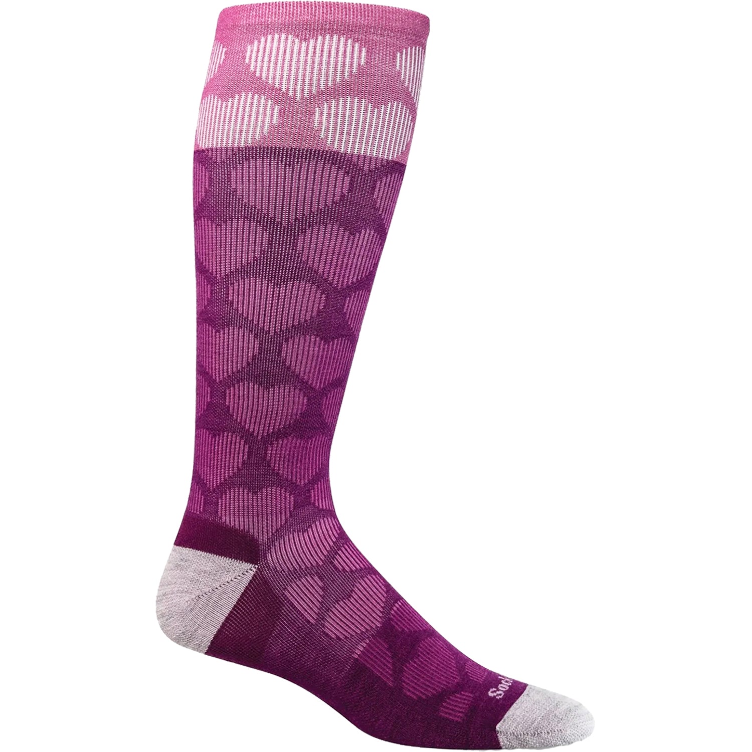 Womens Sockwell Women's Sockwell Heart Throb Violet Knee High Socks 15-20 mmHg Violet