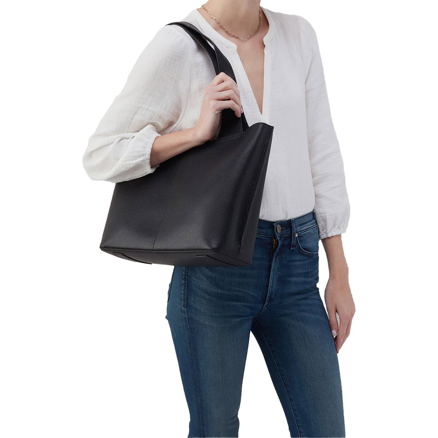 Womens Hobo Hobo International Vida Tote Black Micro Pebbled Leather Black Micro Pebbled Leather