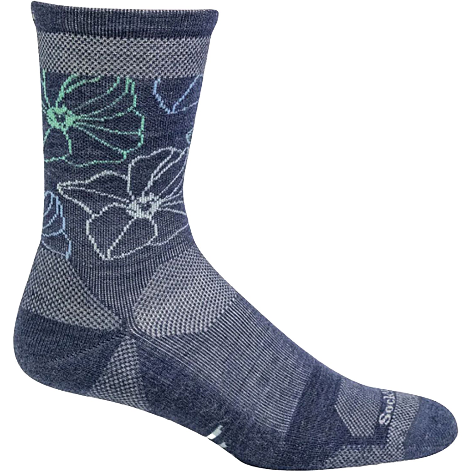 Womens Sockwell Women's Sockwell Petal Power Crew Socks 15-20 mmHg Denim Denim