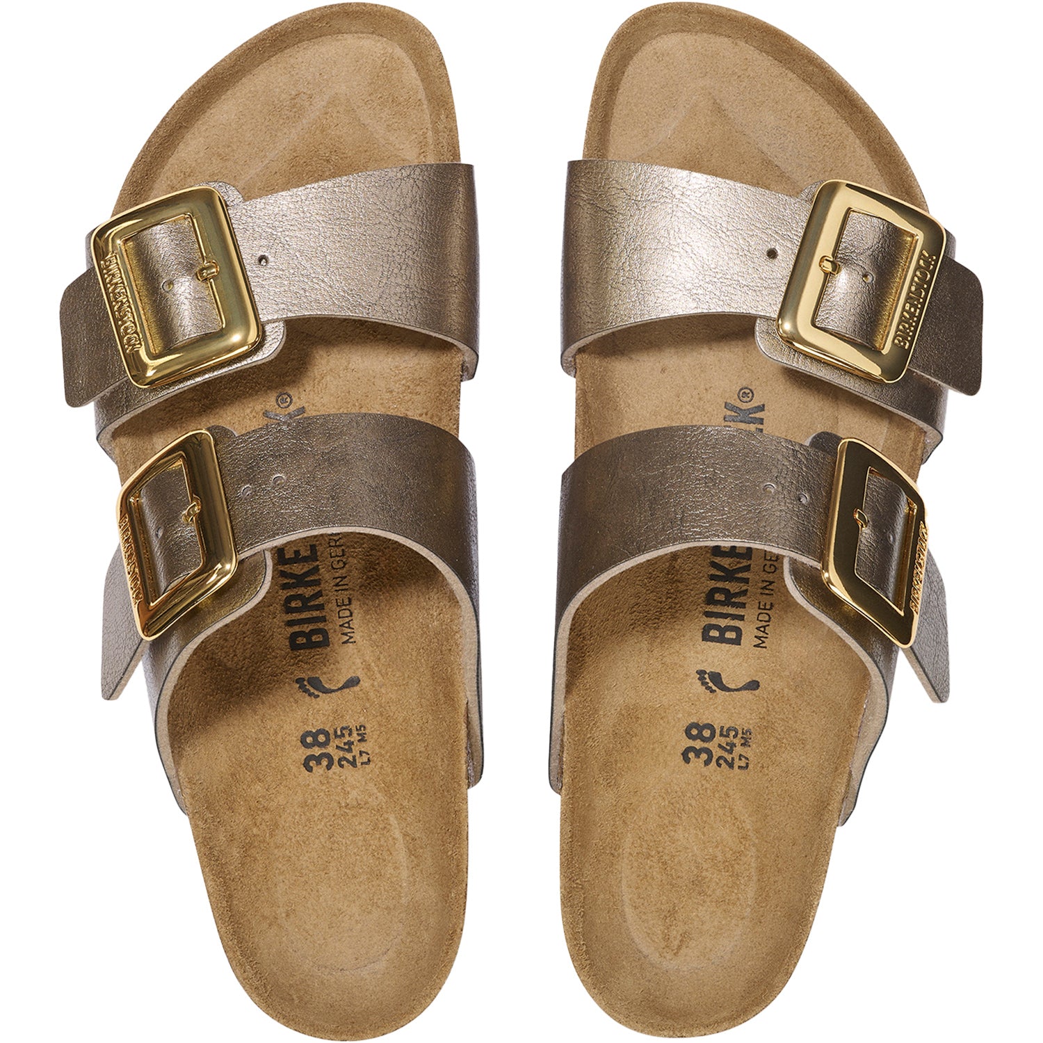 Womens Birkenstock Women's Sydney Luxe Buckle Graceful Taupe Birko-Flor Graceful Taupe