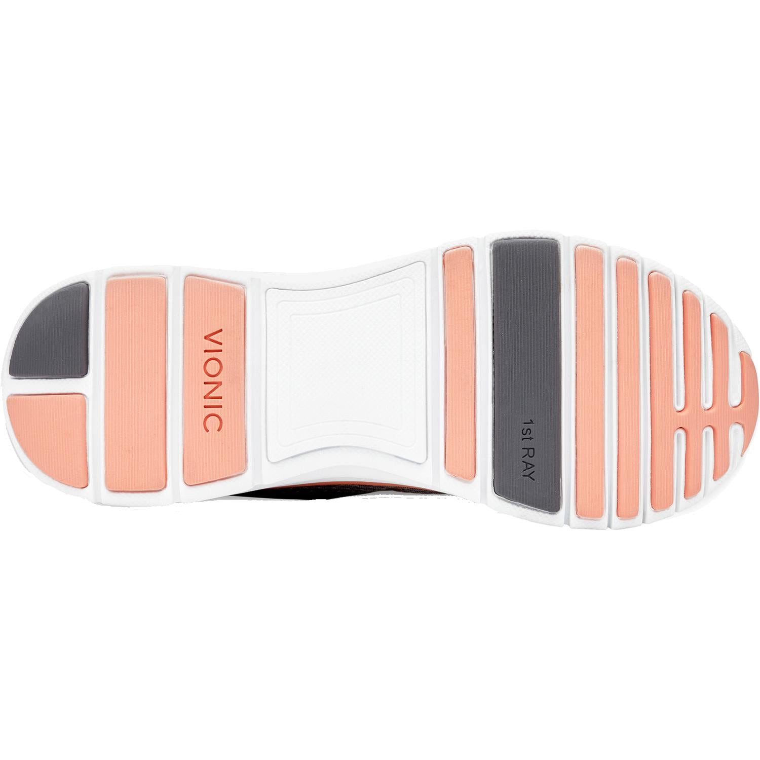 Womens Vionic Women's Vionic Elation 1.0 Grey/Coral Synthetic Mesh Grey/Coral Synthetic Mesh