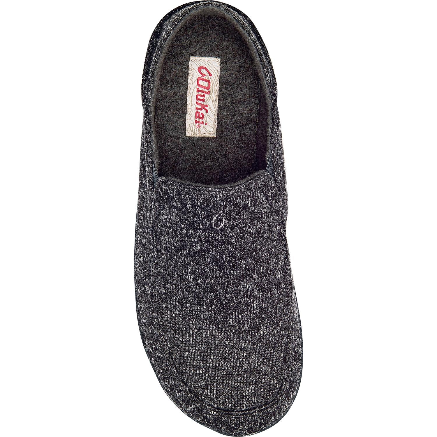 Mens Olukai Men's OluKai Moloa Hulu Black/Black Knit Fabric Black/Black Knit Fabric