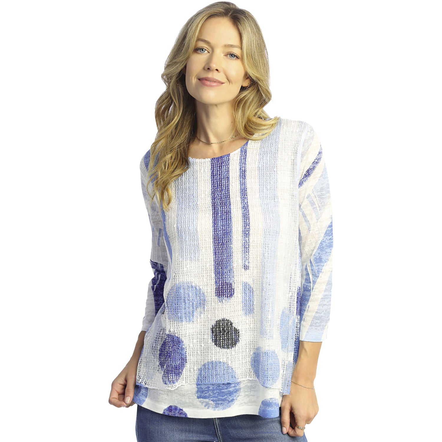 Womens Jess & jane Women's Jess & Jane Boucle Mesh Tunic Sandra Sandra