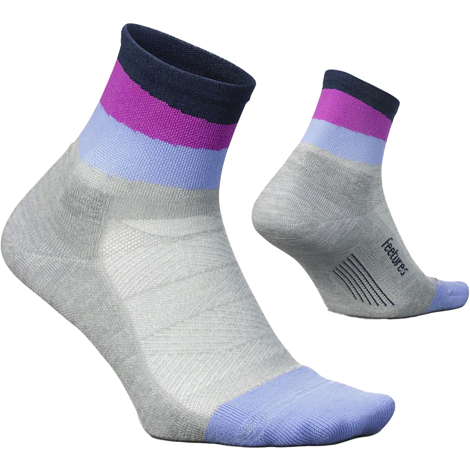 Unisex Feetures Unisex Feetures Elite Light Cushion Quarter Socks Lunar Ascent Lunar Ascent