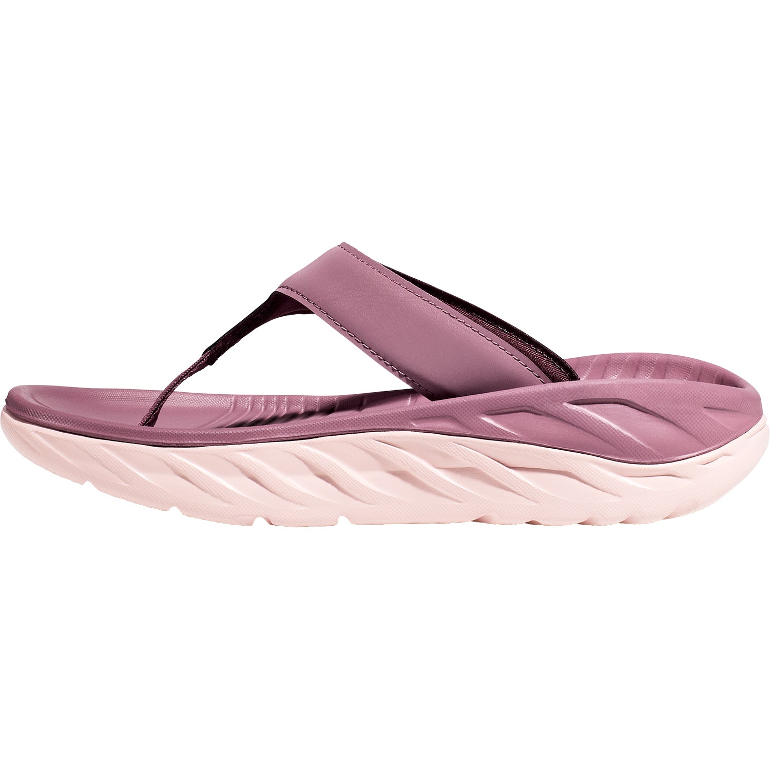 Womens Hoka one one Women's Hoka Ora Recovery Flip Wistful Mauve/Peach Fabric Wistful Mauve/Peach Fabric