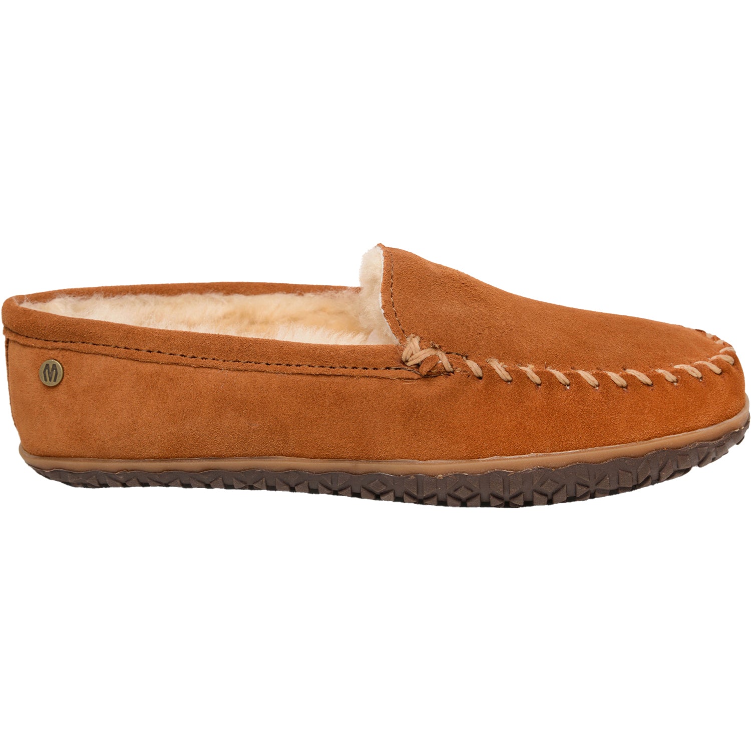 Mens Minnetonka Men's Minnetonka Sheepskin Tobie Brown W/R Suede Brown W/R Suede