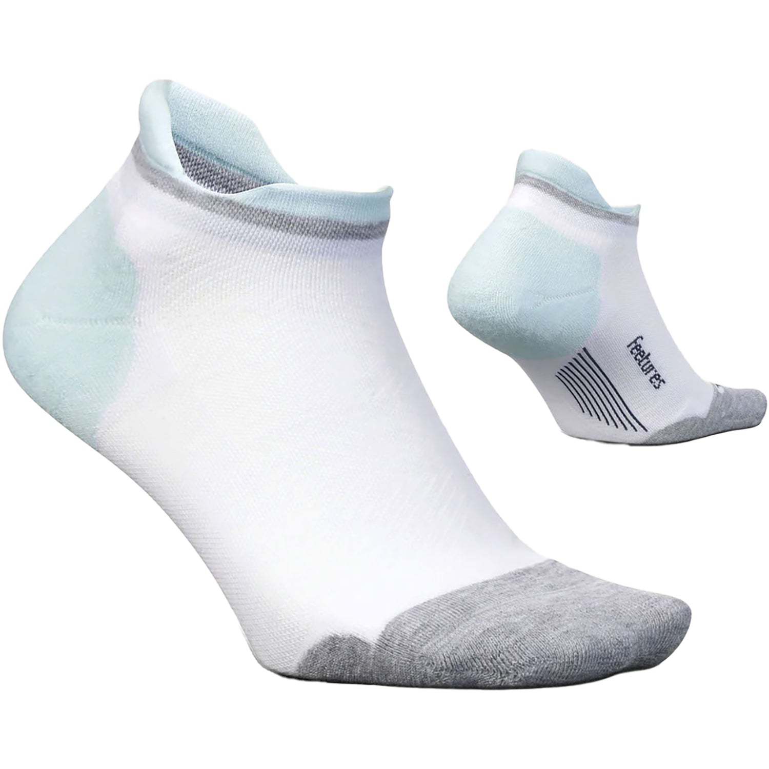 Womens Feetures Unisex Feetures Elite Max Cushion No Show Tab Socks White Sky White Sky
