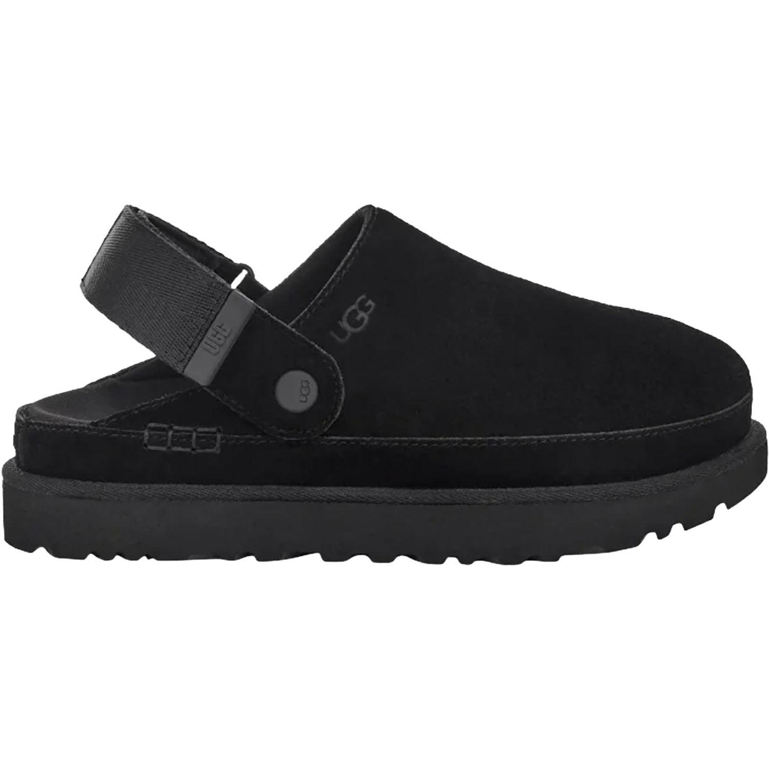 Womens Ugg Women's UGG Goldenstar Clog Black Suede Black Suede