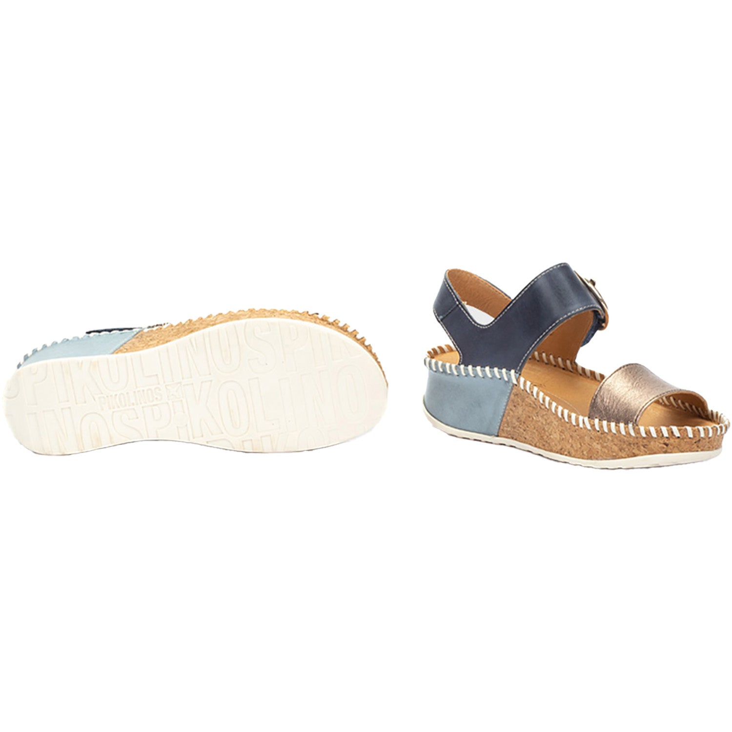 Womens Pikolinos Women's Pikolinos Marina W1C-0709CLC1 Stone/Blue Stone/Blue