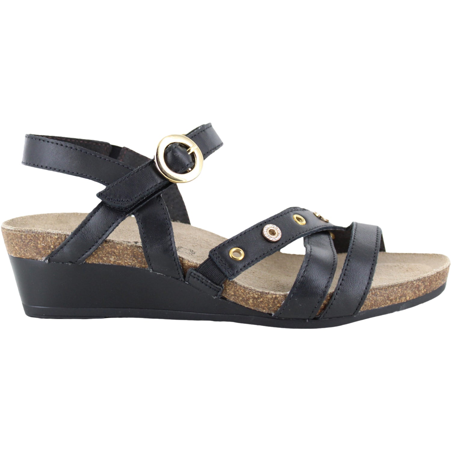 Womens Naot Women's Naot Sparkle Jet Black Leather Jet Black