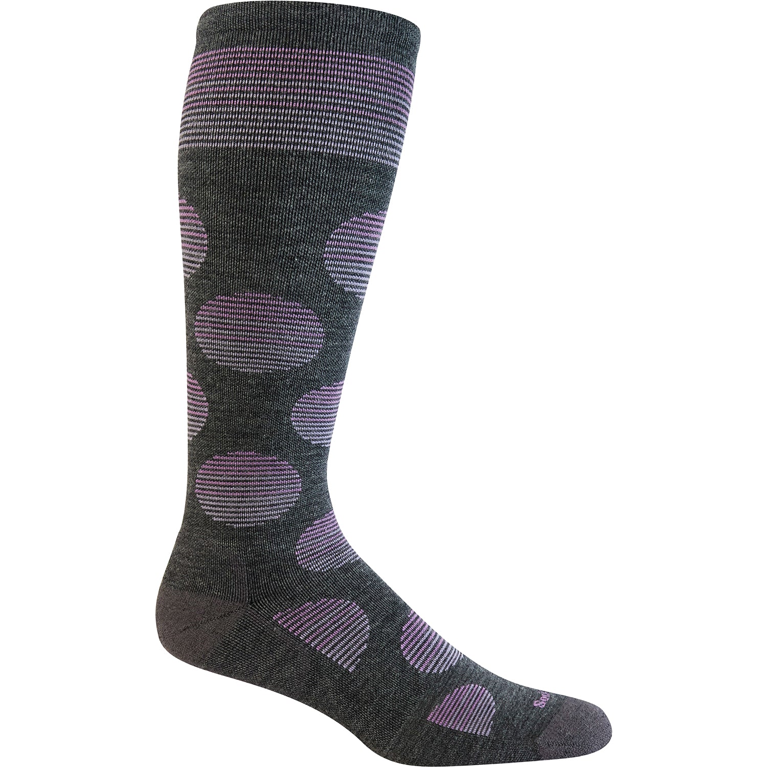 Womens Sockwell Women's Sockwell Knee Hi 15-20 Featherweight Dot Charcoal Charcoal