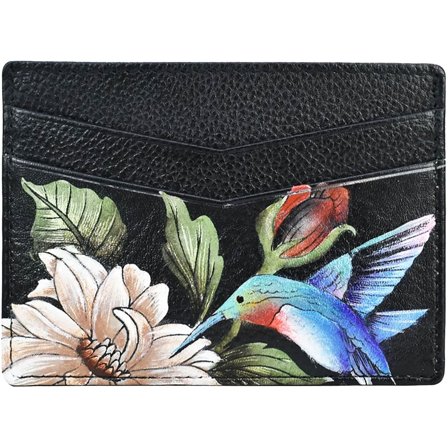 Womens Anuschka Anuschka Credit Card Case Hummingbird Heaven Leather Hummingbird Heaven Leather