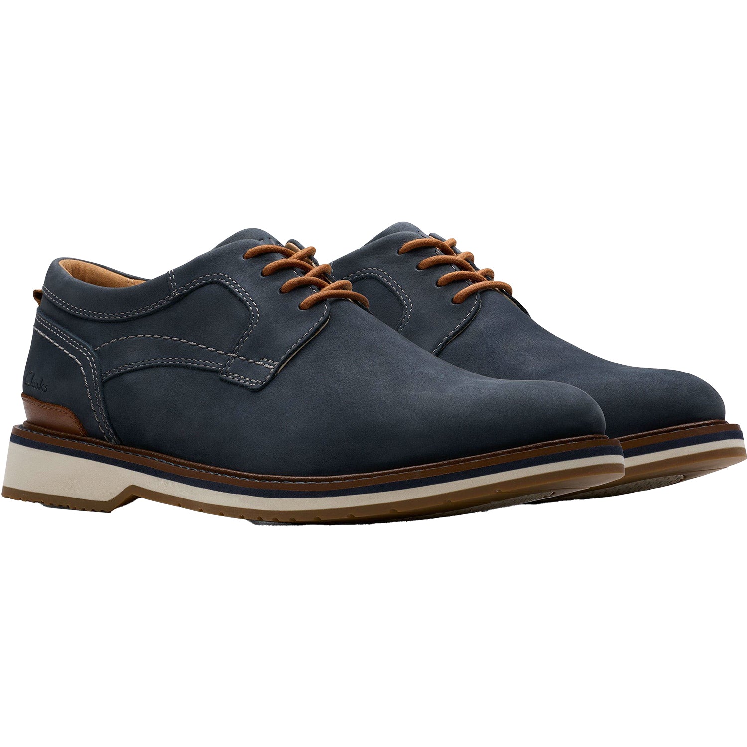 Mens Clarks Men's Clarks Monahan Plain Navy Nubuck Navy Nubuck