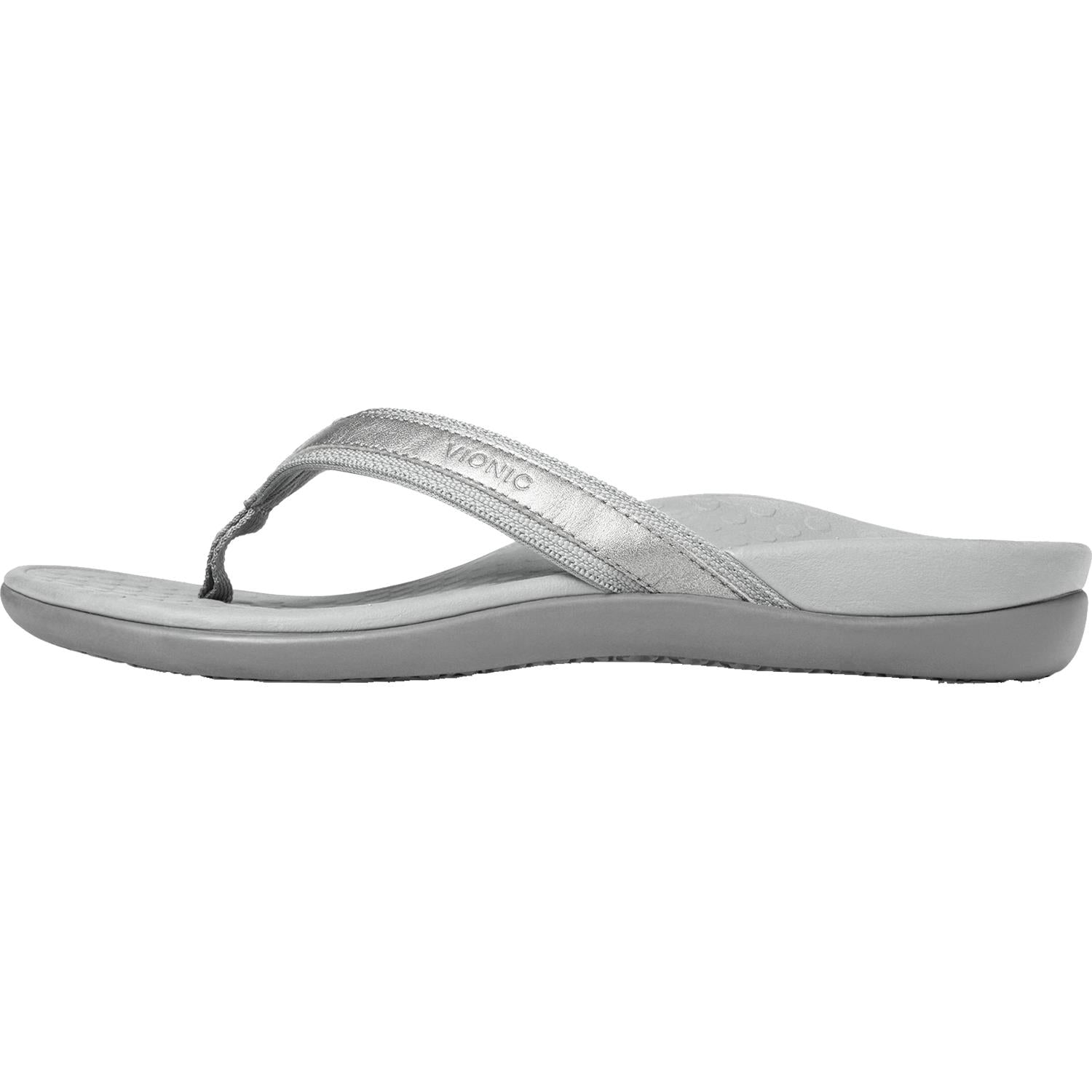 Womens Vionic Women's Vionic Tide II Pewter Metallic Leather Pewter Metallic Leather