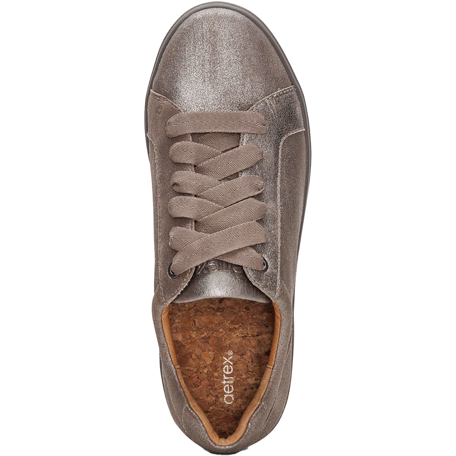 Womens Aetrex Women's Aetrex Courtney Brushed Silver Leather Brushed Silver Leather