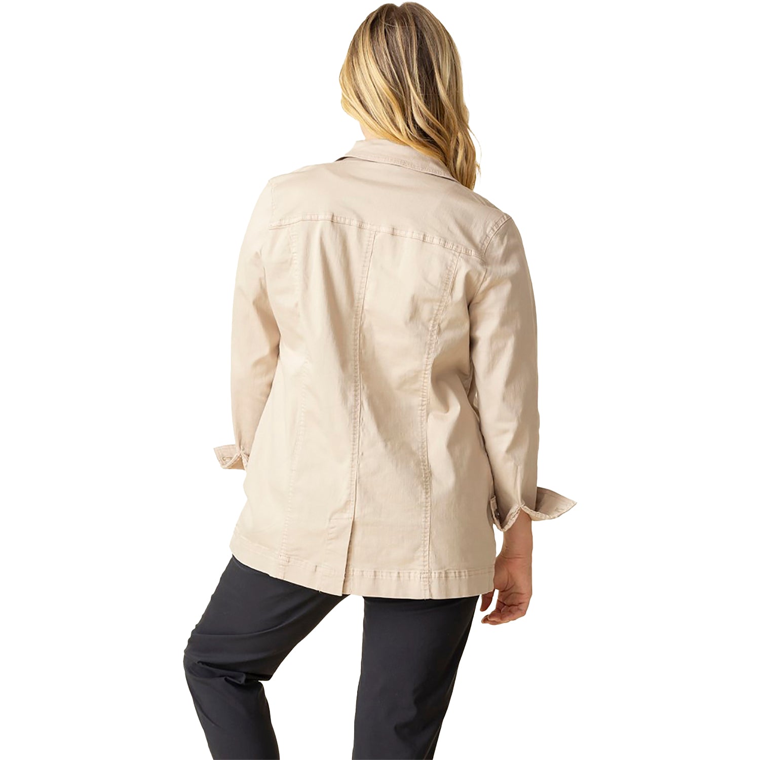 Womens Habitat Women's Habitat Stretch Denim Boyfriend Jacket Oatmeal Oatmeal