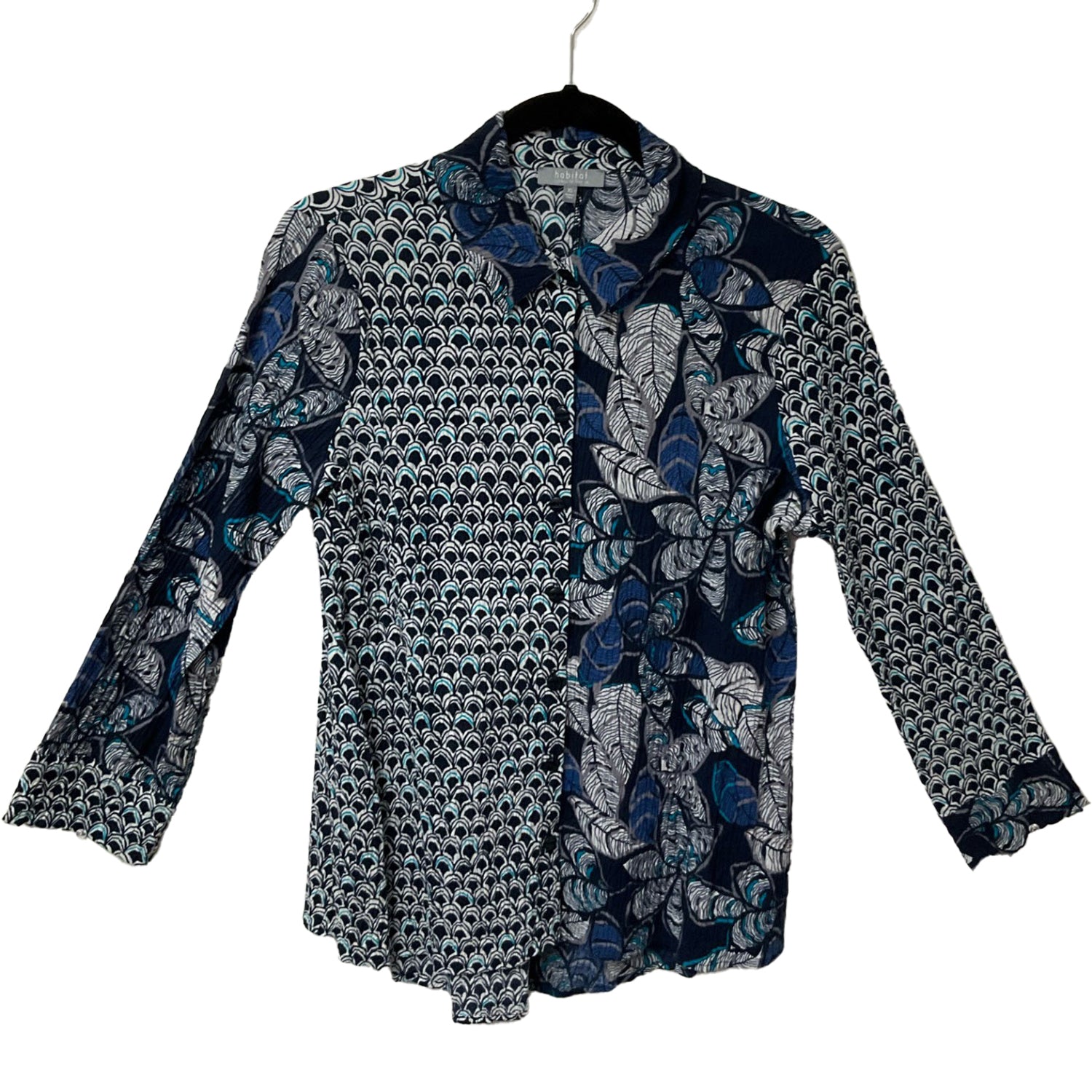Womens Habitat Women's Habitat Rustling Leaves Shaped Shirt Navy Navy